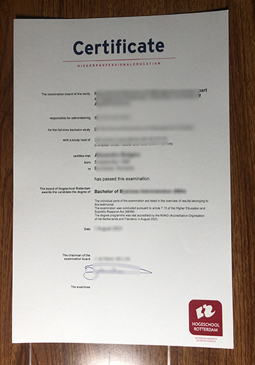 Hogeschool Rotterdam degree certificate