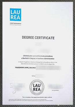 Laurea-ammattikorkeakoulu degree CERTIFICATE