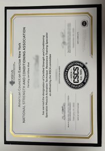 NSCA CSCS certificate