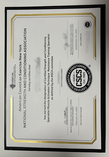 NSCA CSCS certificate
