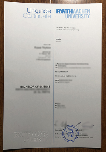 RWTH Aachen University Urkunde sample