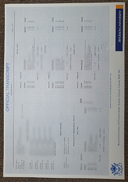 Ryerson University transcript sample