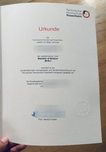 Technische Hochschule Rosenheim Urkunde sample
