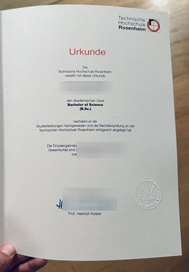Technische Hochschule Rosenheim Urkunde sample