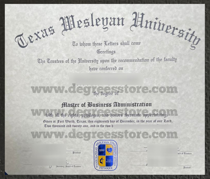 Texas Wesleyan University diploma