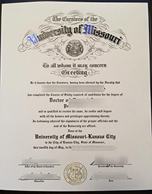 UMKC diploma Certificate