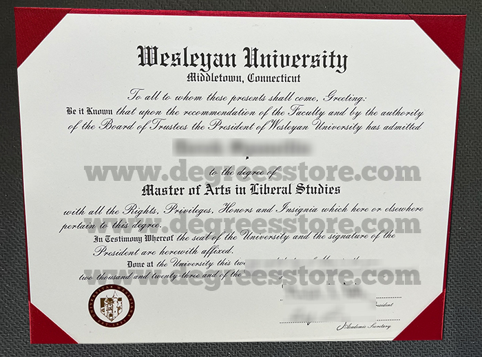 Wesleyan University diploma