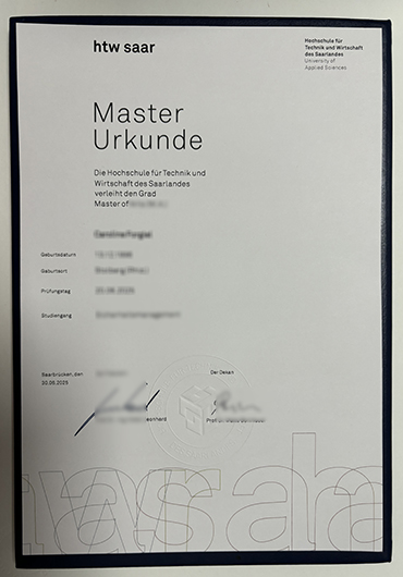htw saar Urkunde sample
