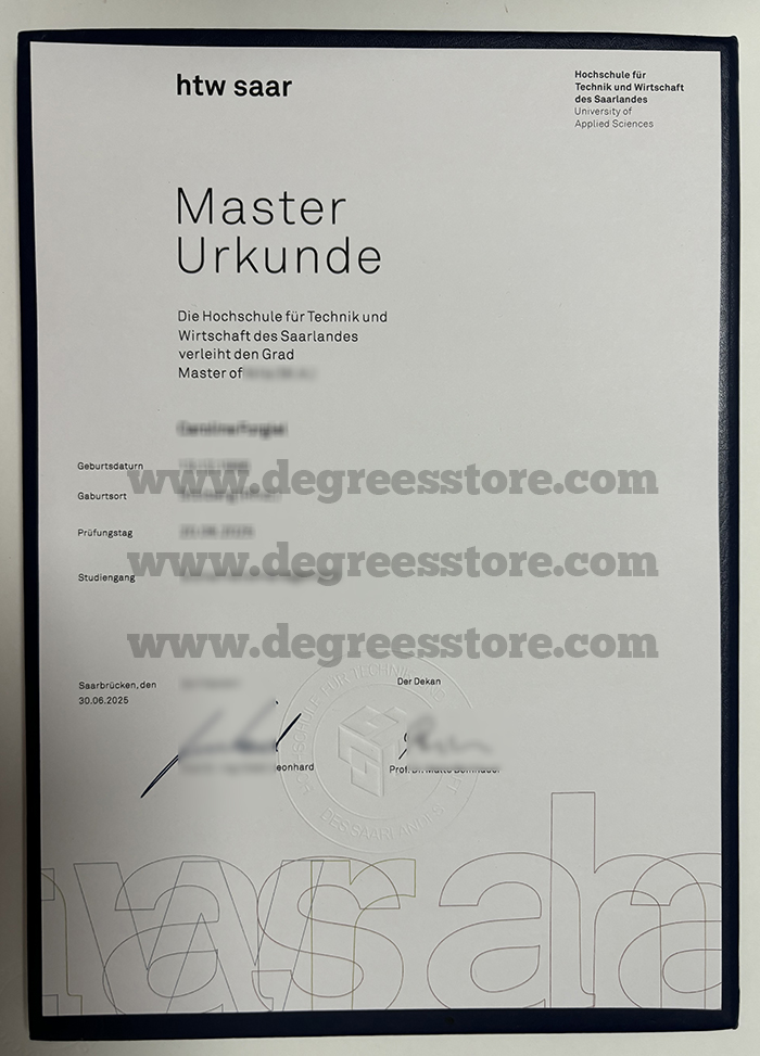 htw saar Urkunde
