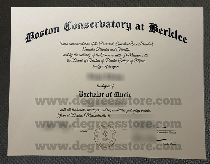 Boston Conservatory at Berklee degree sample