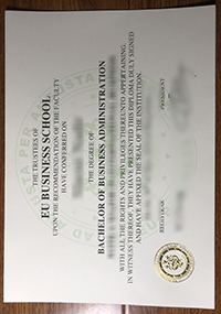 EU Business School diploma certificate