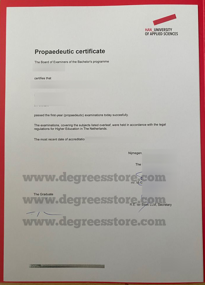 HAN University of Applied Sciences diploma