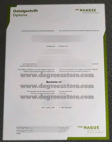 Haagse Hogeschool getuigschrift