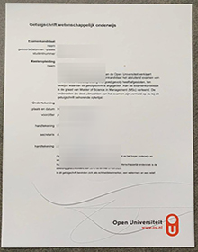 Open Universiteit diploma sample