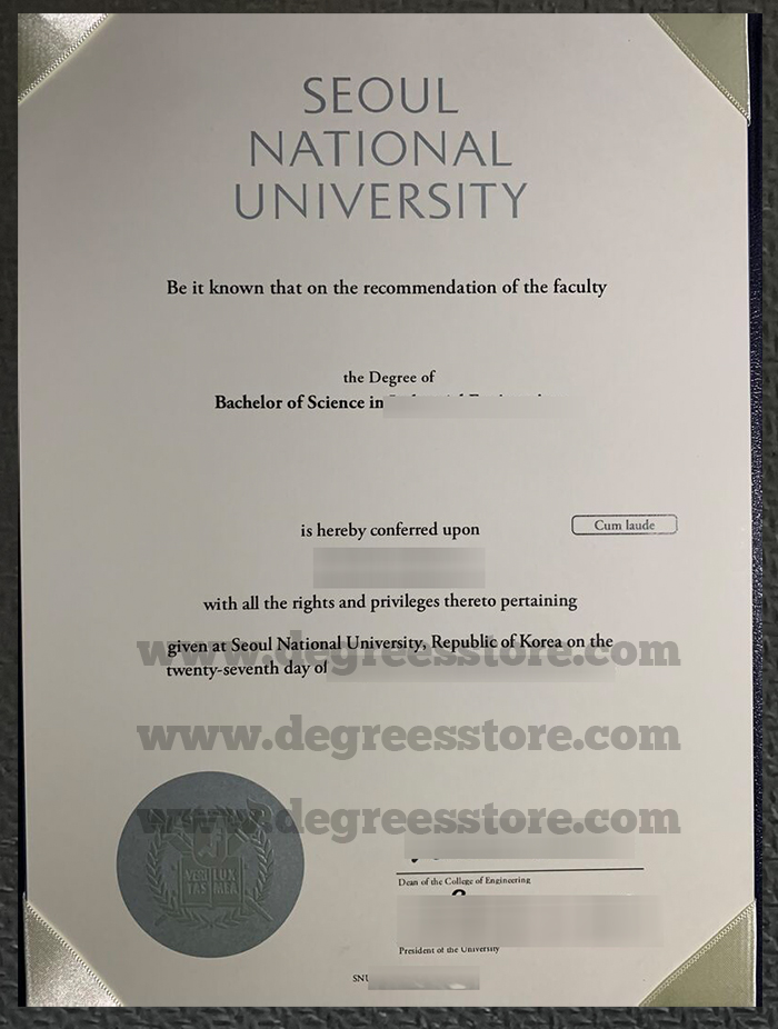 Seoul National University Diploma sample