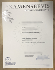 Stockholms Universitet degree certificate sample
