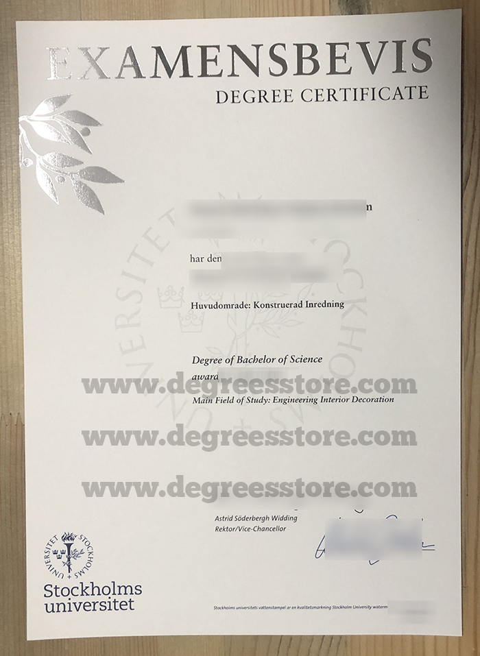 Stockholms Universitet degree certificate