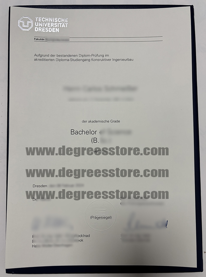 Technische Universität Dresden diploma, TU Dresden Urkunde