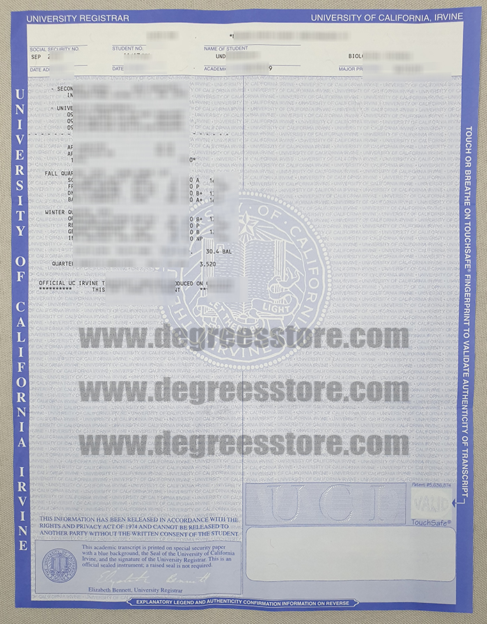 UC Irvine transcript
