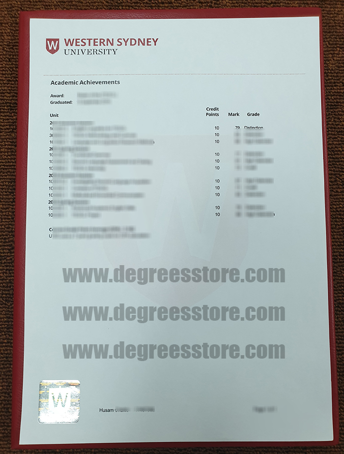 Western Sydney University transcript Western Sydney University transcript