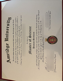 Amridge University degree certificate