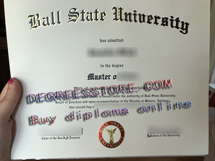Ball State University degree certificate