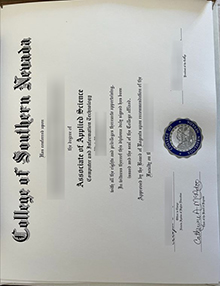 College of Southern Nevada degree certificate