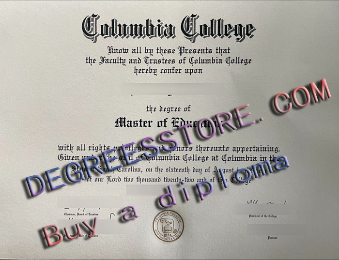 Columbia College degree in South Carolina