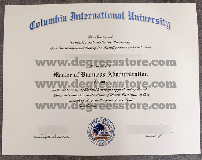 Columbia International University (CIU) diploma