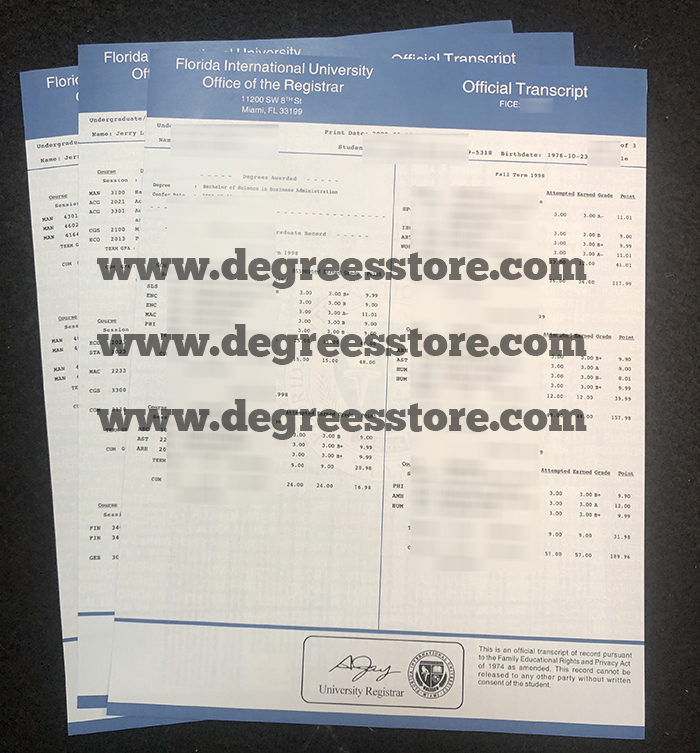 FIU transcript