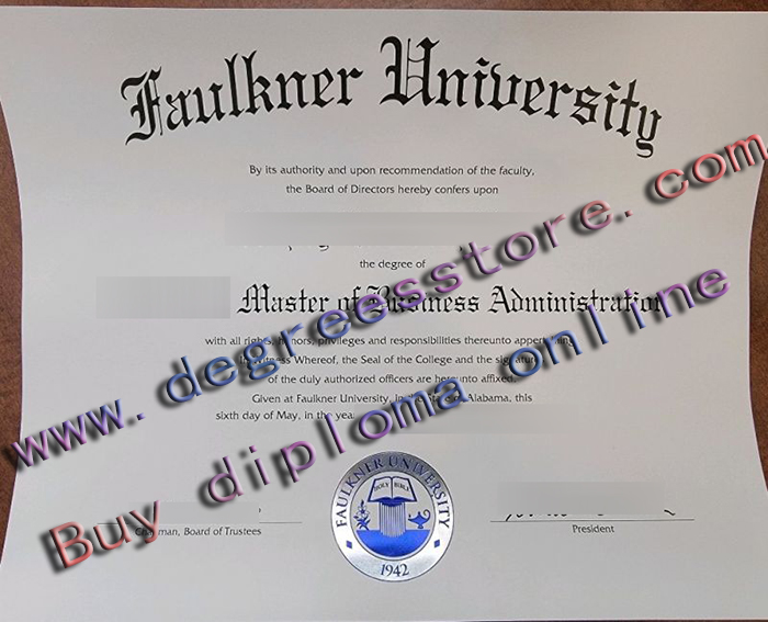 Faulkner University diploma 