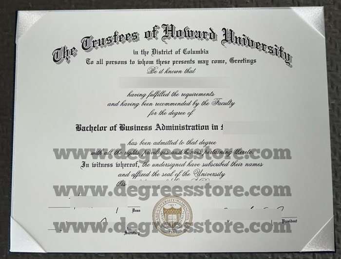 Howard University Diploma sample
