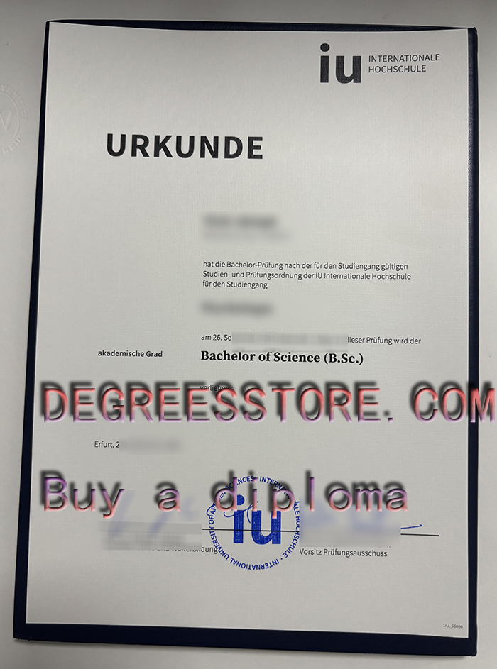 IU Internationale Hochschule Urkunde