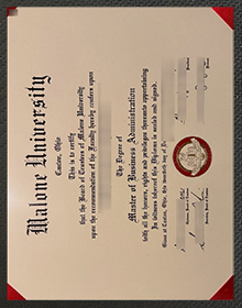Malone University Diploma sample