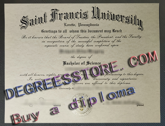 Saint Francis University diploma
