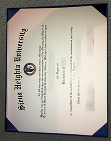 Siena Heights University diploma Certificate