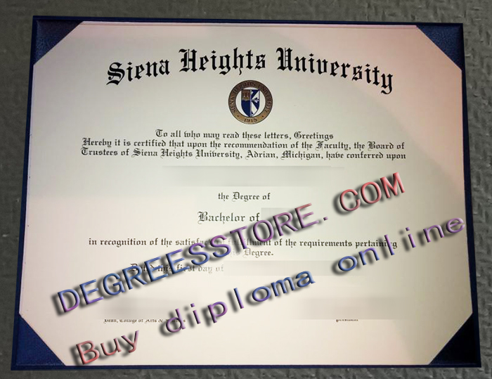 Siena Heights University diploma