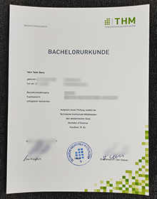 THM Urkunde, Technische Hochschule Mittelhessen Urkunde sample