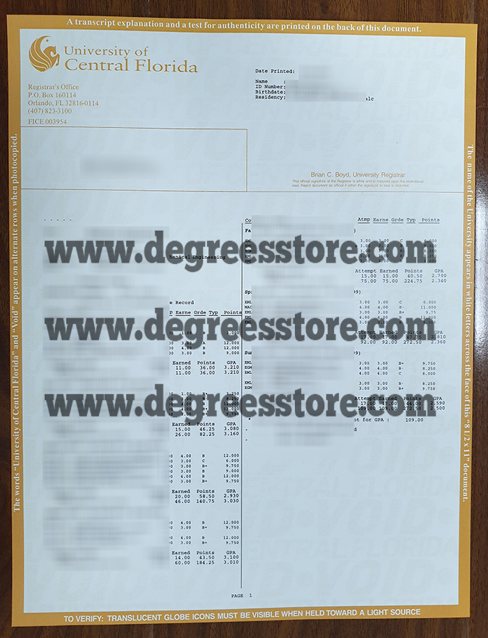 UCF transcript UCF transcript