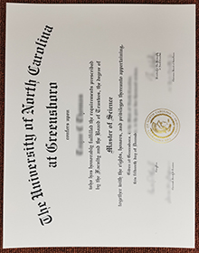 UNCG diploma, UNC Greensboro degree sample