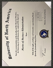 University of North America diploma sample