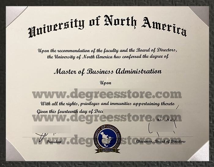 University of North America diploma University of North America diploma