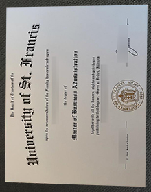 University of St. Francis (USF) degree certificate