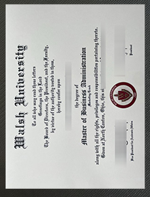 Walsh University diploma certificate