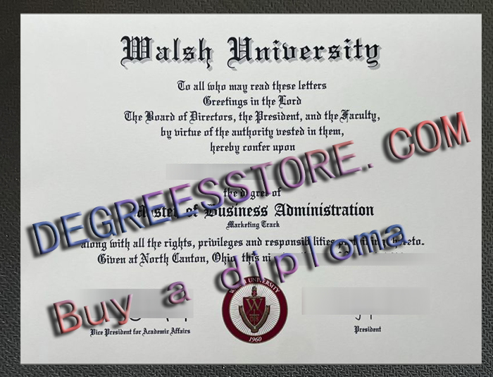 Walsh University diploma