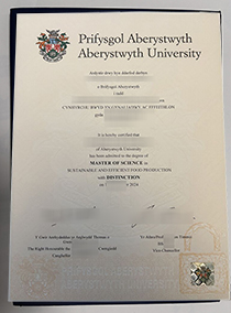 Aberystwyth University degree certificate