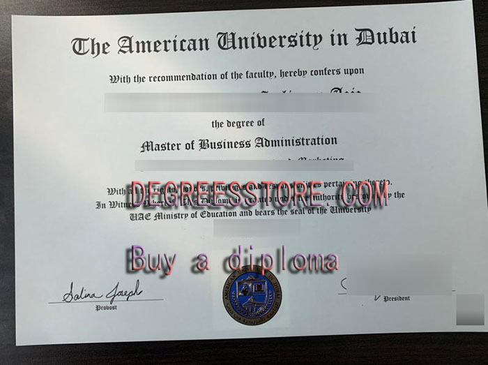 American University in Dubai (AUD) diploma