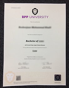 BPP University degree certificate