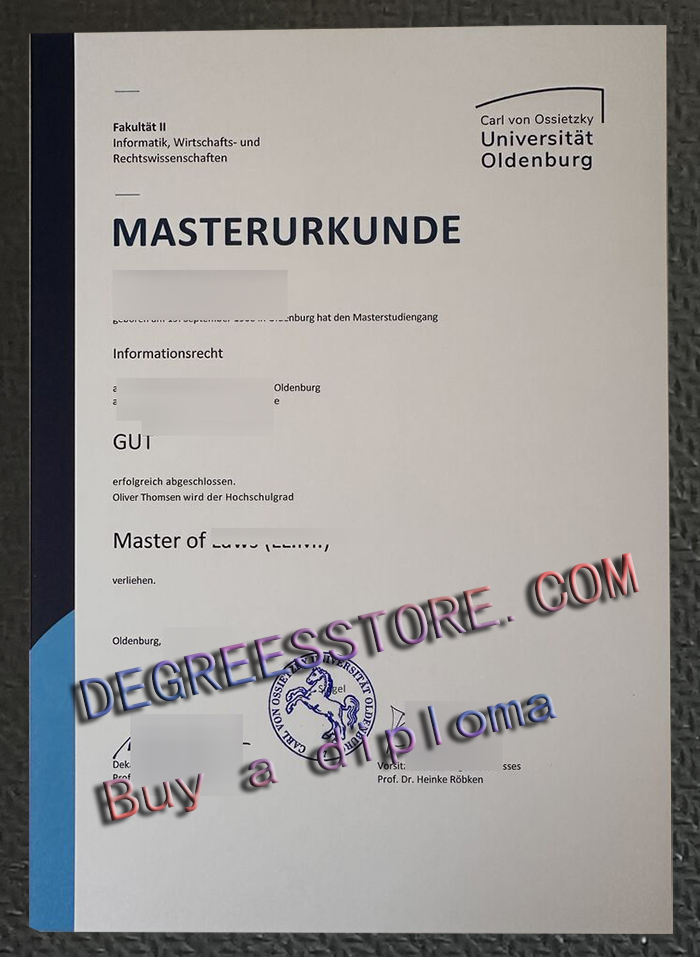 Carl von Ossietzky Universität Oldenburg Masterurkunde Carl von Ossietzky Universität Oldenburg Masterurkunde
