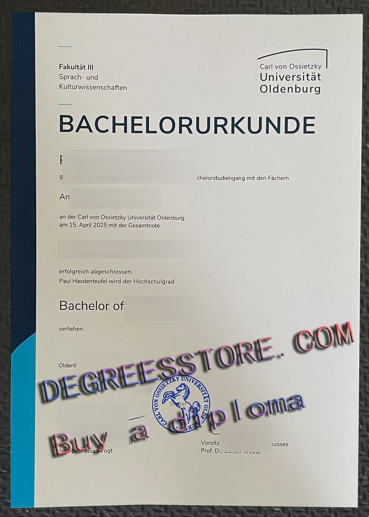 Carl von Ossietzky Universität Oldenburg Urkunde, University of Oldenburg degree Carl von Ossietzky Universität Oldenburg Urkunde, University of Oldenburg degree